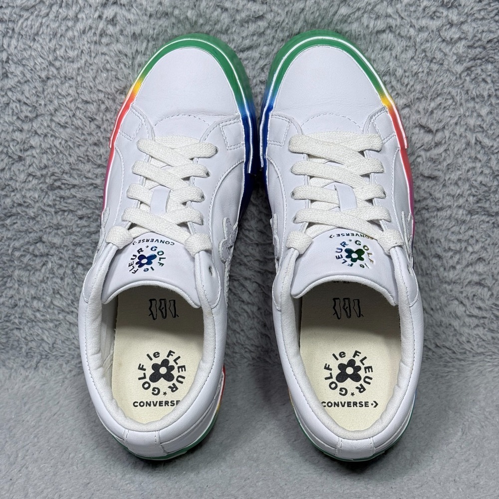 Converse Golf Le Fleur x One Star Ox Rainbow Womens Size 7.5 Sneaker Shoes White - Picture 5 of 9